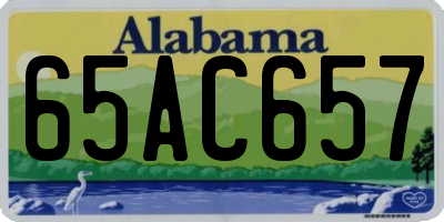 AL license plate 65AC657