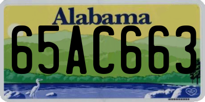 AL license plate 65AC663