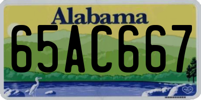 AL license plate 65AC667