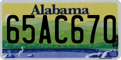 AL license plate 65AC670