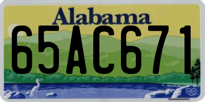 AL license plate 65AC671