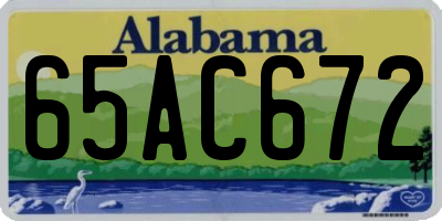 AL license plate 65AC672