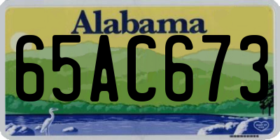 AL license plate 65AC673