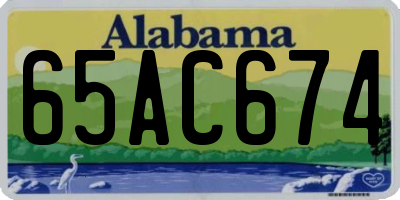 AL license plate 65AC674