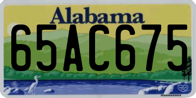 AL license plate 65AC675