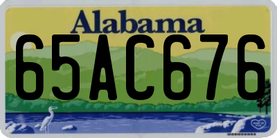 AL license plate 65AC676