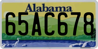 AL license plate 65AC678
