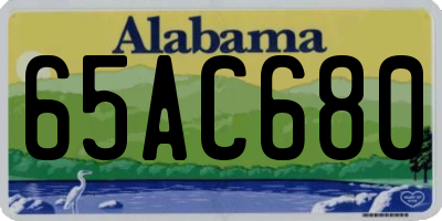 AL license plate 65AC680