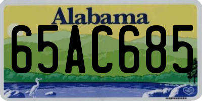 AL license plate 65AC685