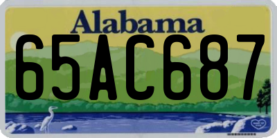AL license plate 65AC687