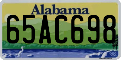 AL license plate 65AC698