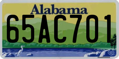 AL license plate 65AC701