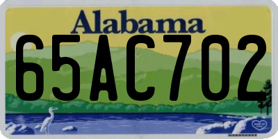 AL license plate 65AC702