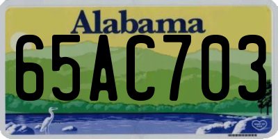 AL license plate 65AC703