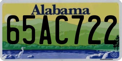 AL license plate 65AC722