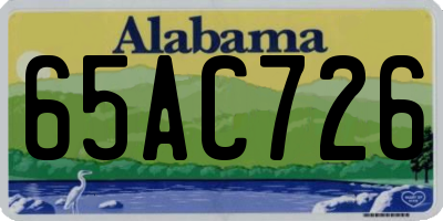 AL license plate 65AC726