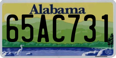 AL license plate 65AC731