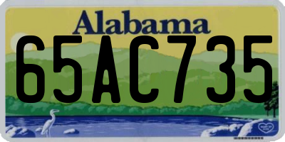 AL license plate 65AC735
