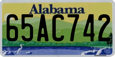 AL license plate 65AC742