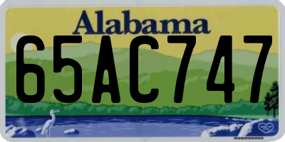 AL license plate 65AC747