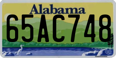 AL license plate 65AC748