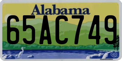 AL license plate 65AC749