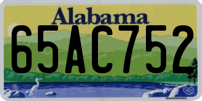 AL license plate 65AC752