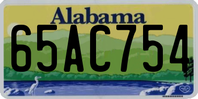AL license plate 65AC754