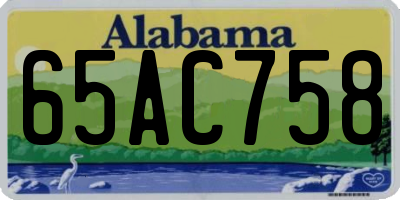 AL license plate 65AC758