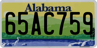 AL license plate 65AC759