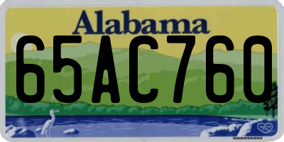 AL license plate 65AC760
