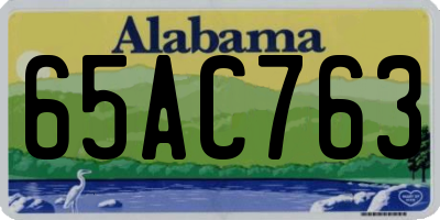 AL license plate 65AC763