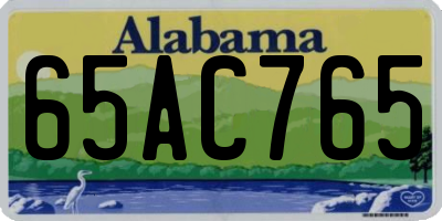 AL license plate 65AC765
