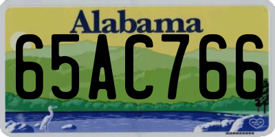 AL license plate 65AC766