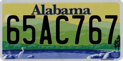 AL license plate 65AC767