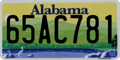 AL license plate 65AC781