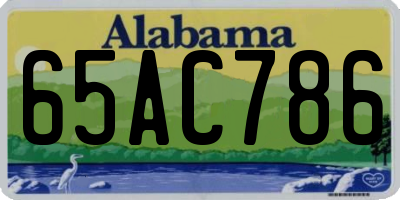 AL license plate 65AC786