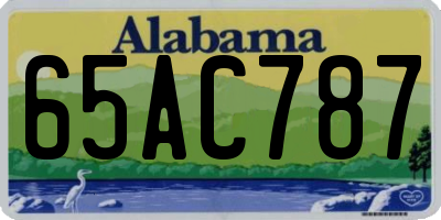 AL license plate 65AC787