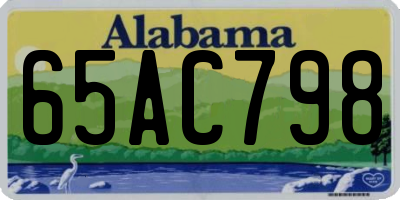 AL license plate 65AC798