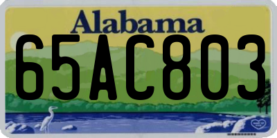 AL license plate 65AC803