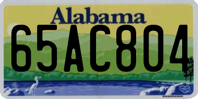 AL license plate 65AC804