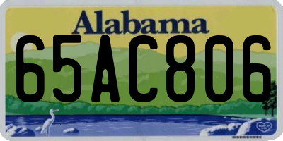 AL license plate 65AC806