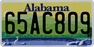 AL license plate 65AC809