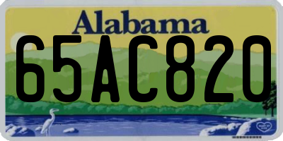 AL license plate 65AC820
