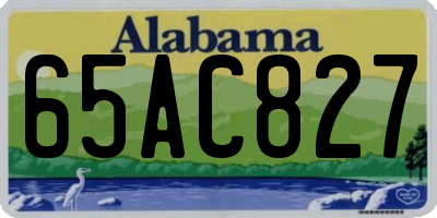 AL license plate 65AC827