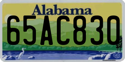AL license plate 65AC830