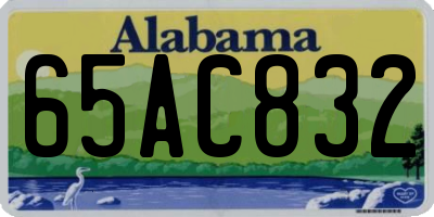 AL license plate 65AC832