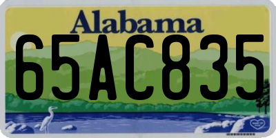 AL license plate 65AC835