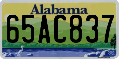 AL license plate 65AC837