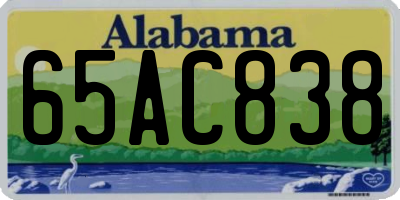AL license plate 65AC838